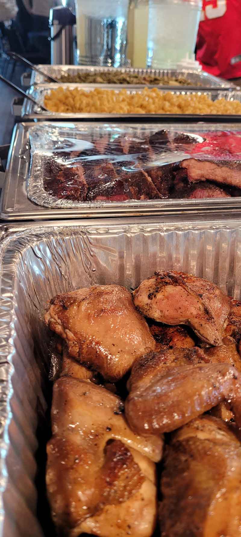 Chicken wings and more from BBQ Brothers catering.